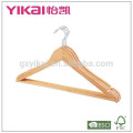 Bulk flat bamboo stick shirt hangers with round bar and notches